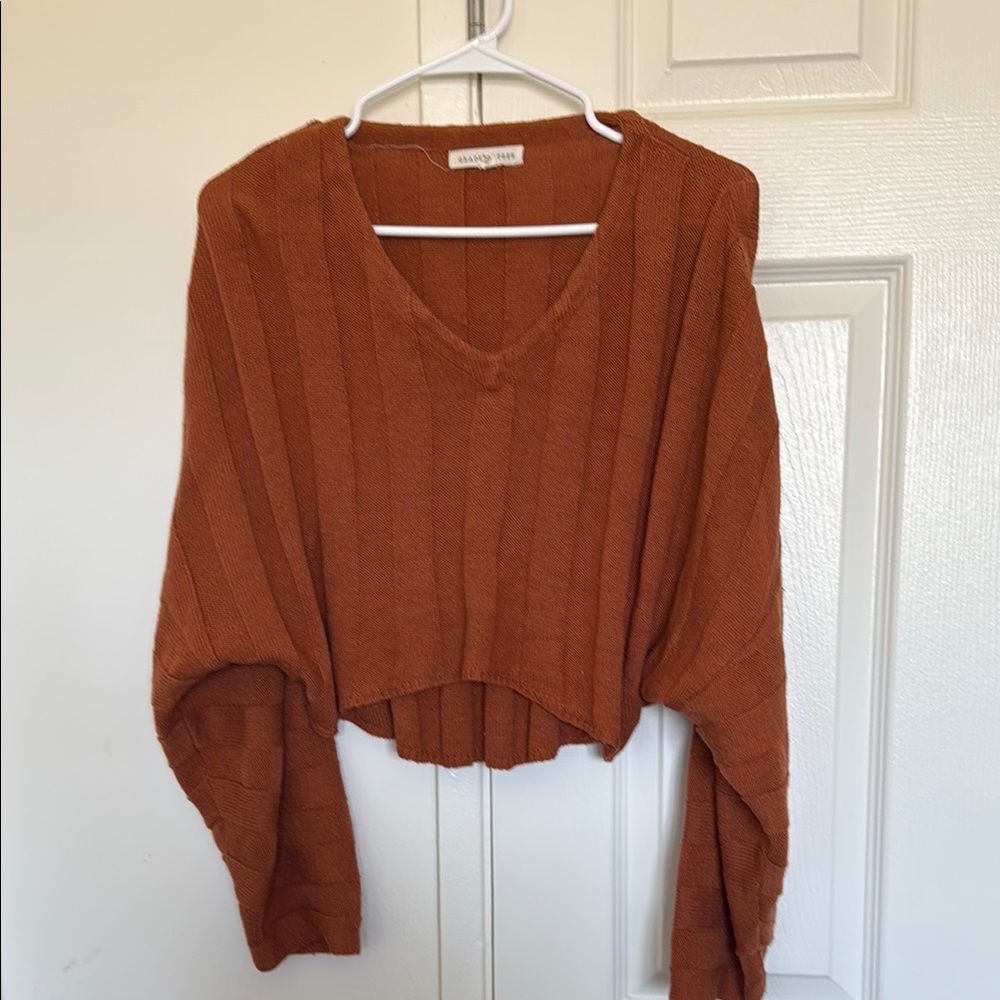 Staring at Stars Brown V-Neck Sweater